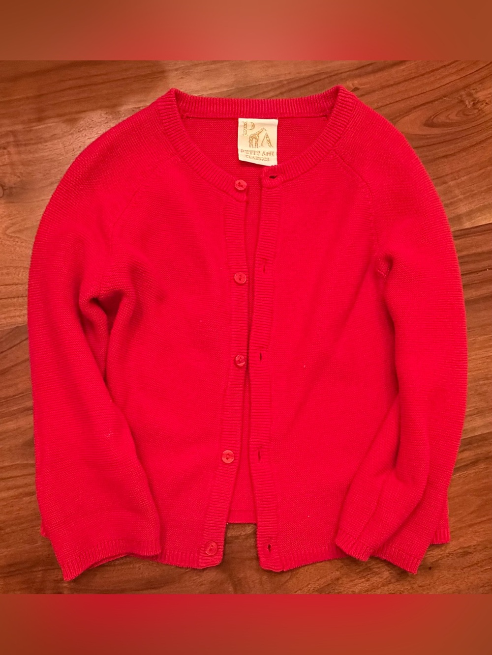 Petit Ami Bright Red Knit Cardigan